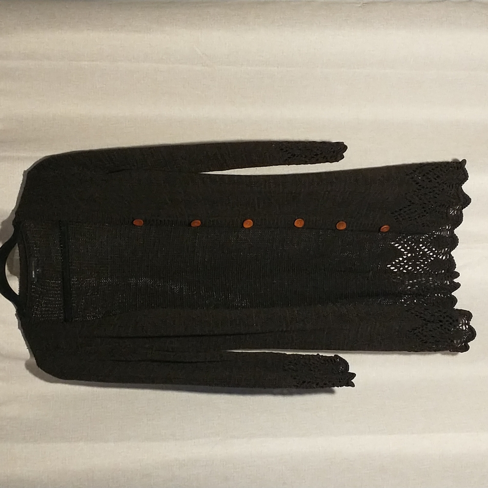 BCBG Maxazria Long Black Cardigan Sweater